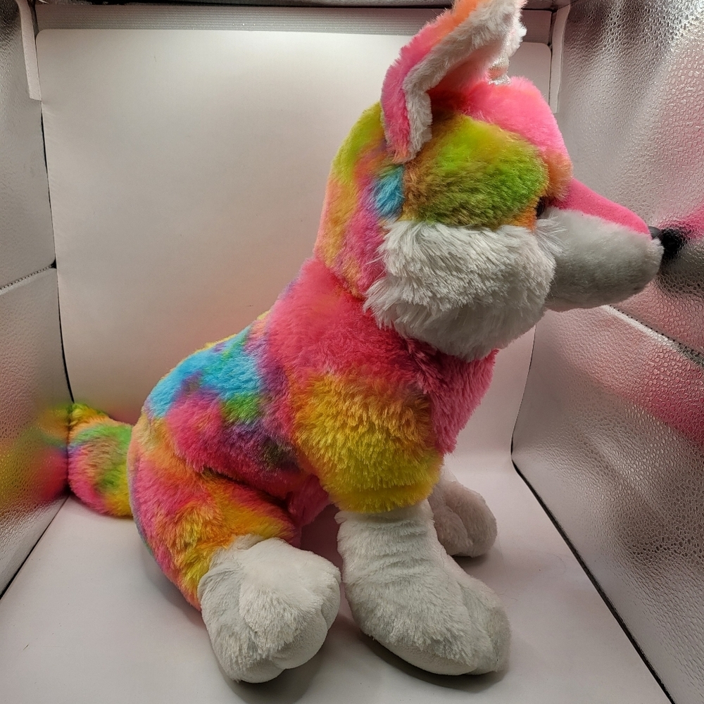 2022 Great Wolf Lodge Wolfie Corn Pink Purple Wolf Unicorn Plush Stuffed - Picture 2 of 5